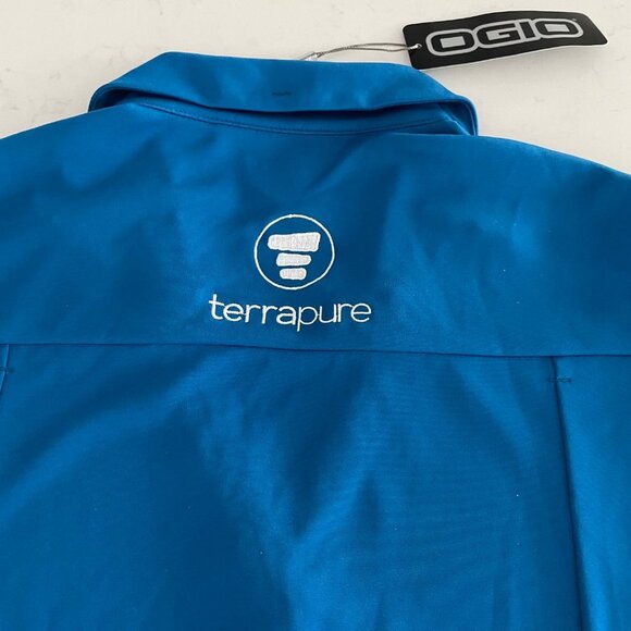 OGIO Activewear Short Sleeve V Neck Polyester Polo Golf Shirt Blue Sz S NWT - Picture 6 of 10